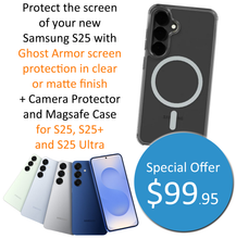 Load image into Gallery viewer, Protect your Samsung S25 with Ghost Armor screen protection plus Magsafe Case
